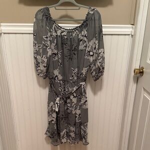 Maurices Gray/Sage Green Floral Midi Dress